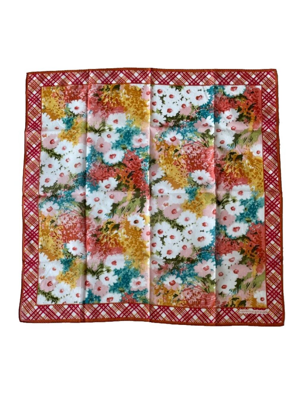 Vintage Valentino Garavani Floral Cotton Scarf - Picture 2 of 14